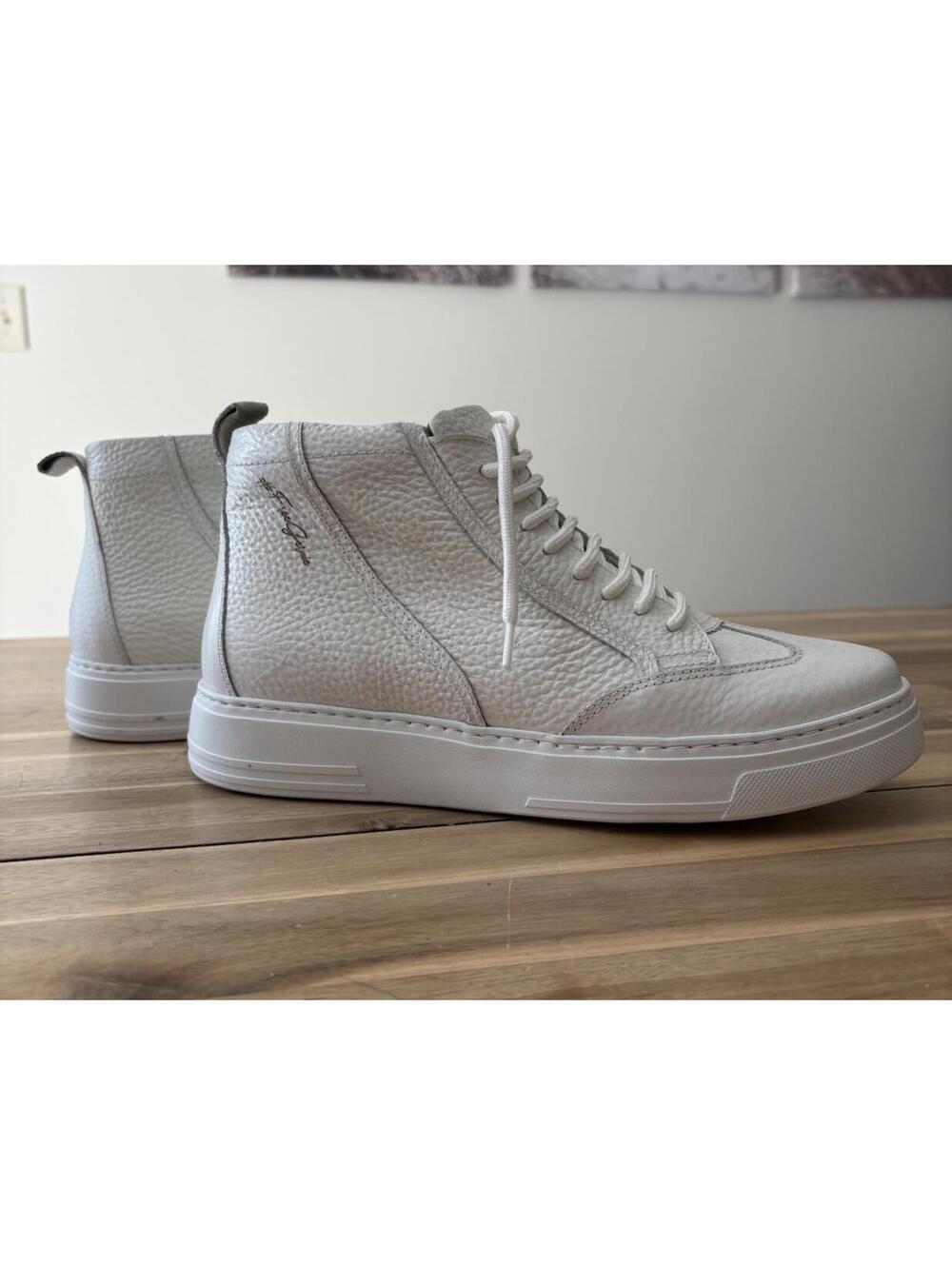 Gernie Men’s White Leather High Top Sneakers Sz 8.5 New